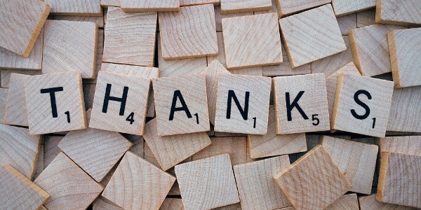 best year ever - thanks spelled in scrabble letters