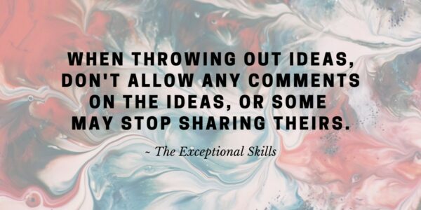 Conflict Resolution - When throwing out ideas