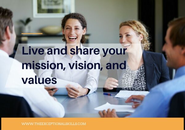Improve Employee Productivity - Live and share your mission, vision, and values